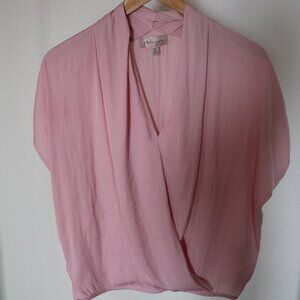 Anthropologie Pink Draped Blouse